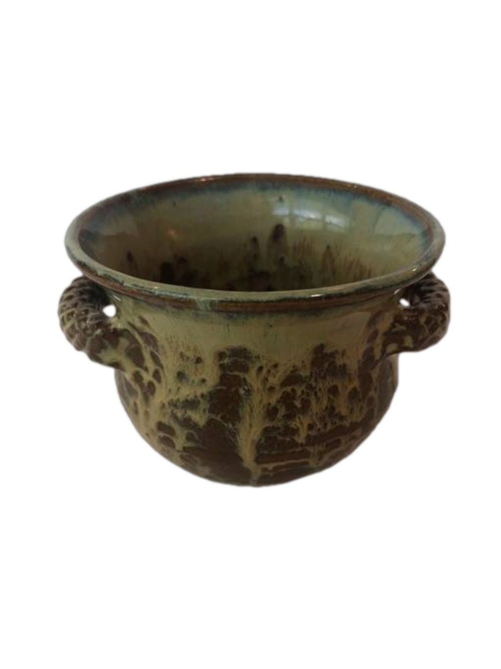 Studio pottery small bowl with handles. Signed Gail Howard. Dated 2007